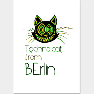 Techno cat from Berlin - Catsondrugs.com - Techno Party Ibiza Rave Dance Underground Festival Spring Break  Berlin Good Vibes Trance Dance technofashion technomusic housemusic Posters and Art